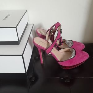 NWOT Jean-Michel Cazabat Pink Suede Platform Heels